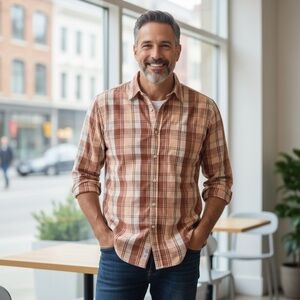 ⚡️NWT! Lifetime. Mens plaid oxford shirt sz XL